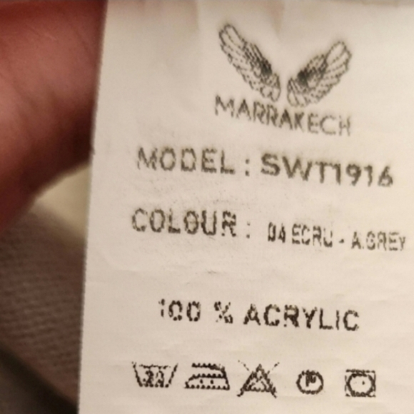 Marrakech Chosen Crewneck Sweater Womens Size Small White Grey Striped - Picture 10 of 12